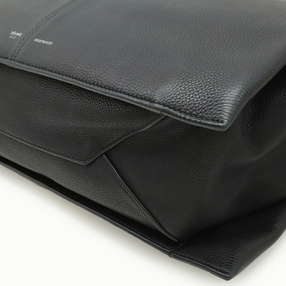 Celine Trifold Tote Shoulder Bag Black Leather - Picture 3 of 10